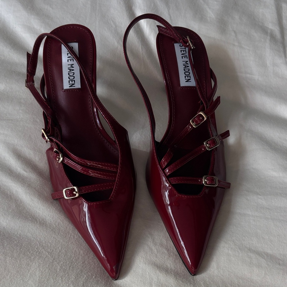 Steve Madden Dark Red Strappy Heels